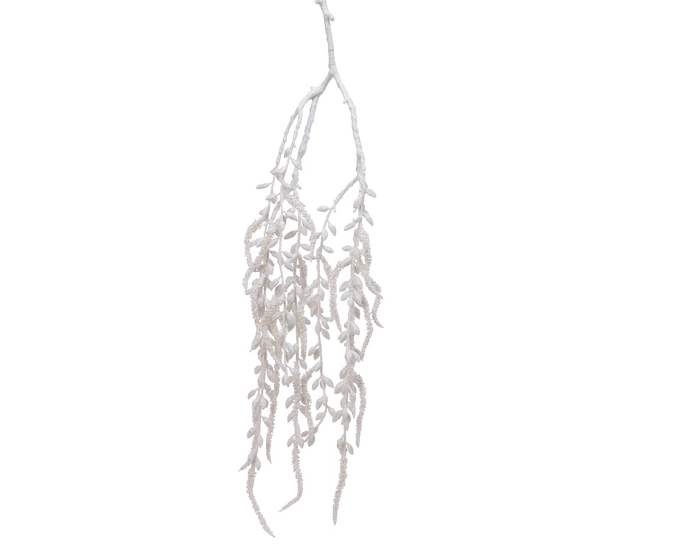 Kaemingk Bush With Glitter Hanging White