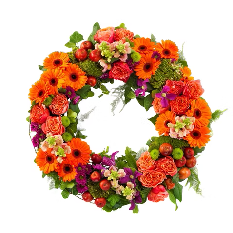 ORANGE AND PURPLE WREATH
