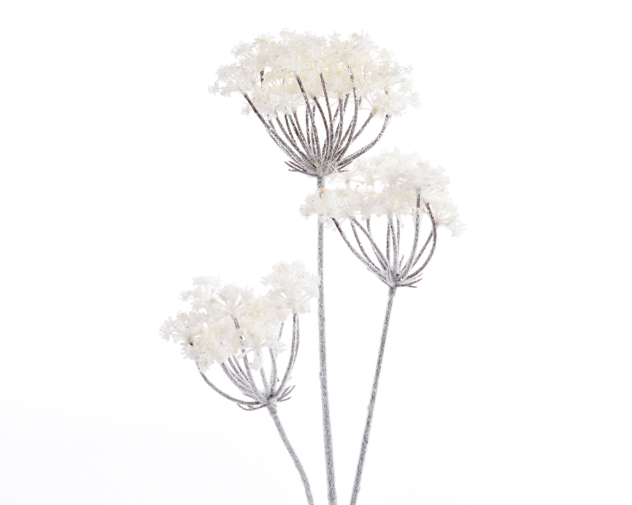 Kaemingk Hogweed On Stem Snow Finish