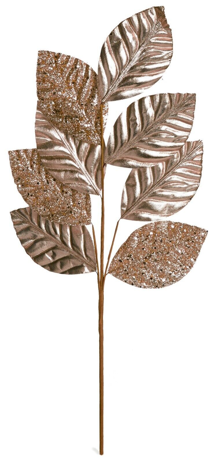 PREM 65cm Rose Gold Magnolia Leaf Stem