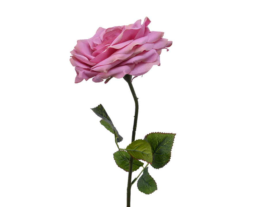 KMG Silk Rose On Stem - Velvet Pink