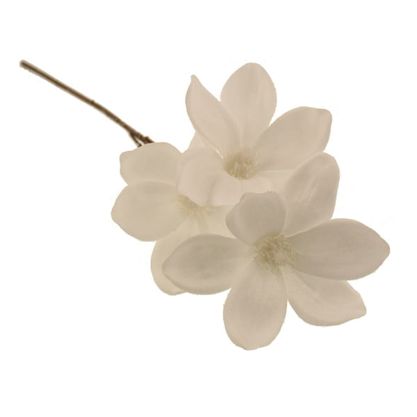 Sage Decor 48cm Glittered Magnolia Pick White