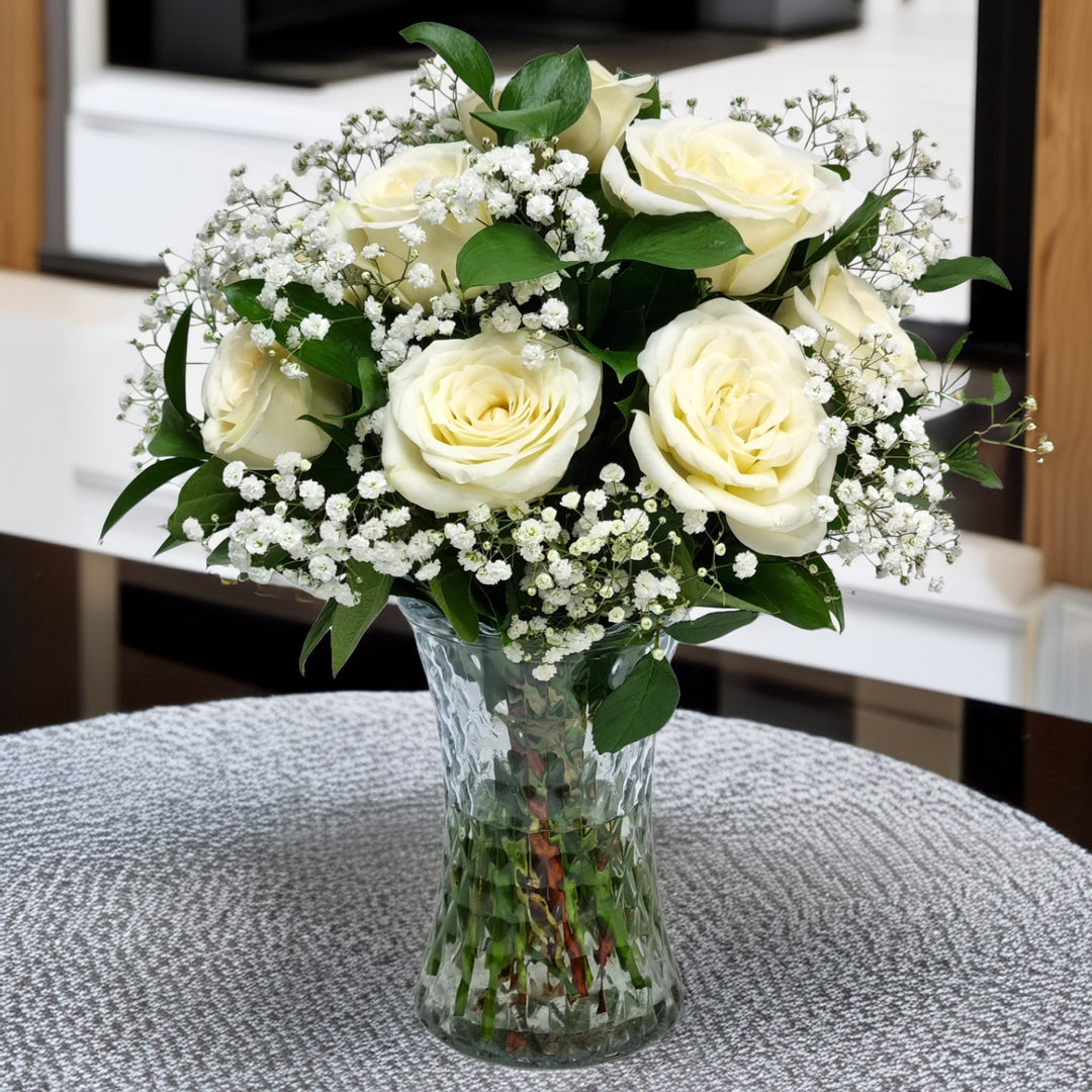Long Stem White Roses
