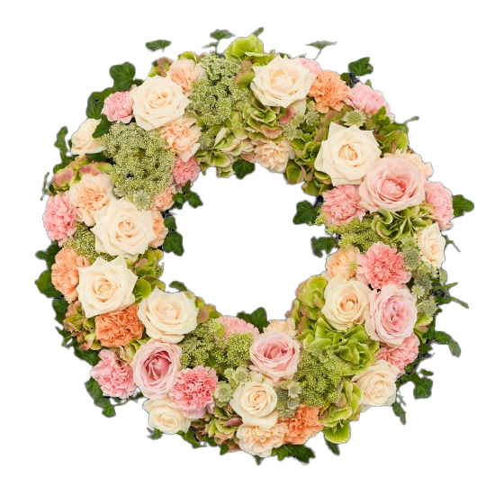 PEACH AND PINK WREATH