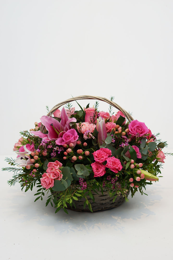 PINK BASKET ARRANGEMENT