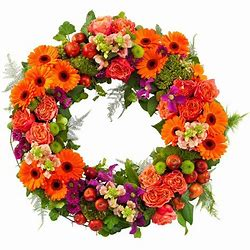 ORANGE AND PURPLE WREATH