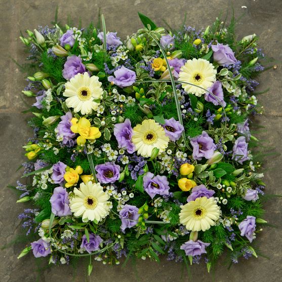 Lemon & Lilac Cushion