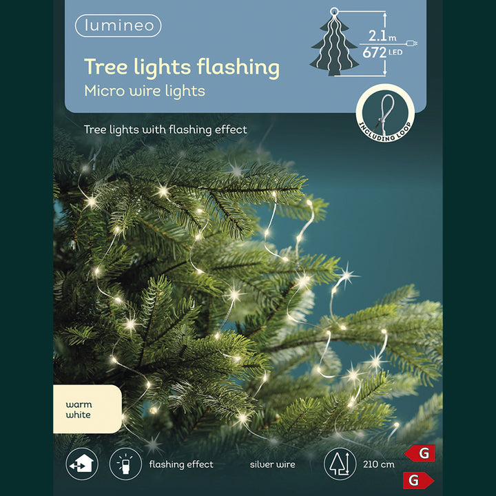 Kaemingk Micro LED Warm Flashing Tree Bunch Lights (210cm)