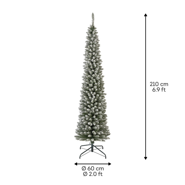 Kaemingk Snowy Pencil Pine Tree (Dia.60Cm X H.210Cm)
