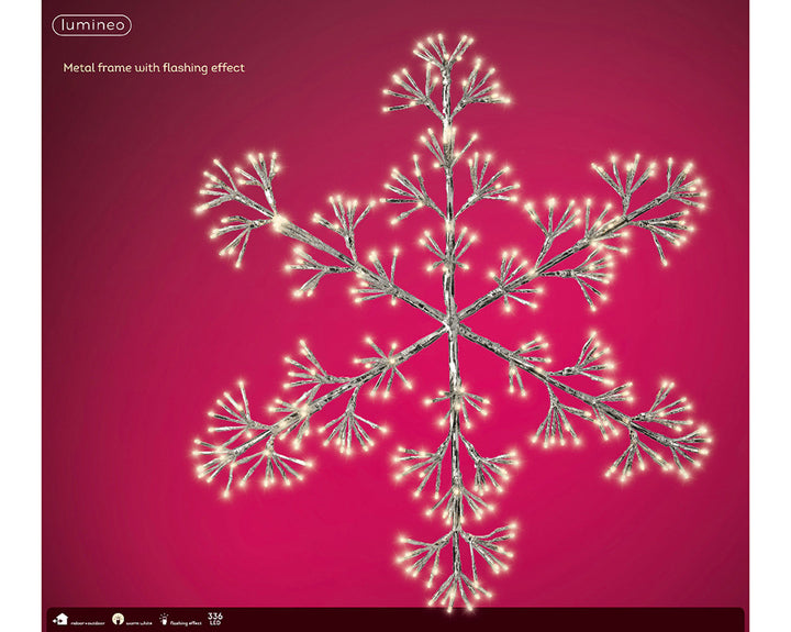 Kaemingk LED Frame Light Snowflake Large Flashing Effect Outdoor
