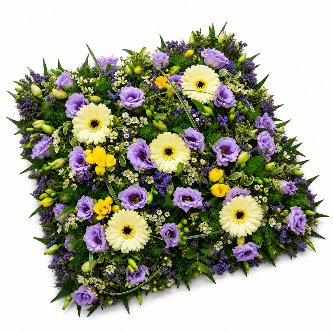 Lemon & Lilac Cushion