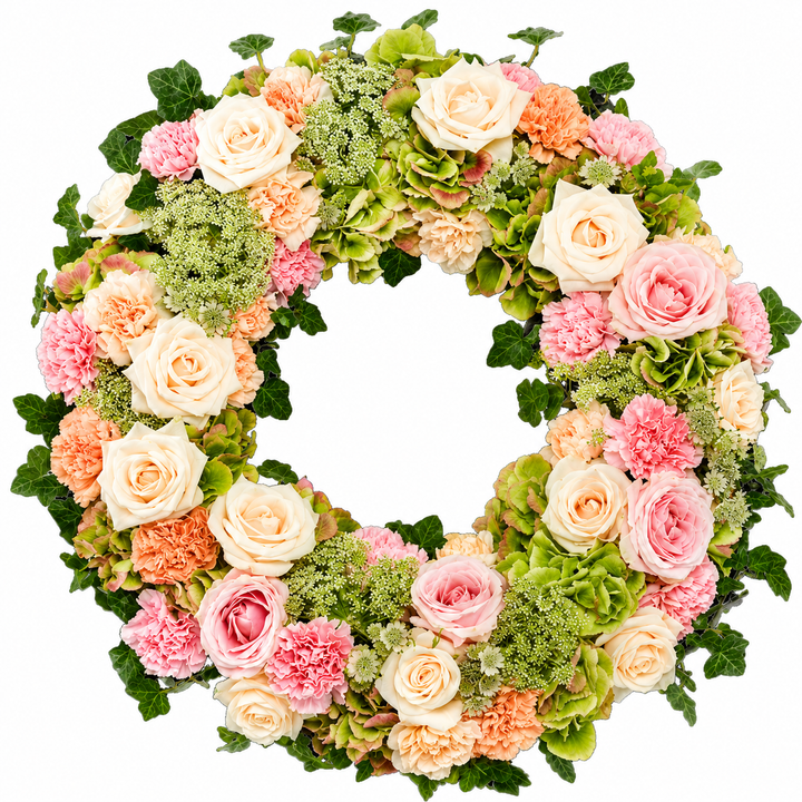 PEACH AND PINK WREATH