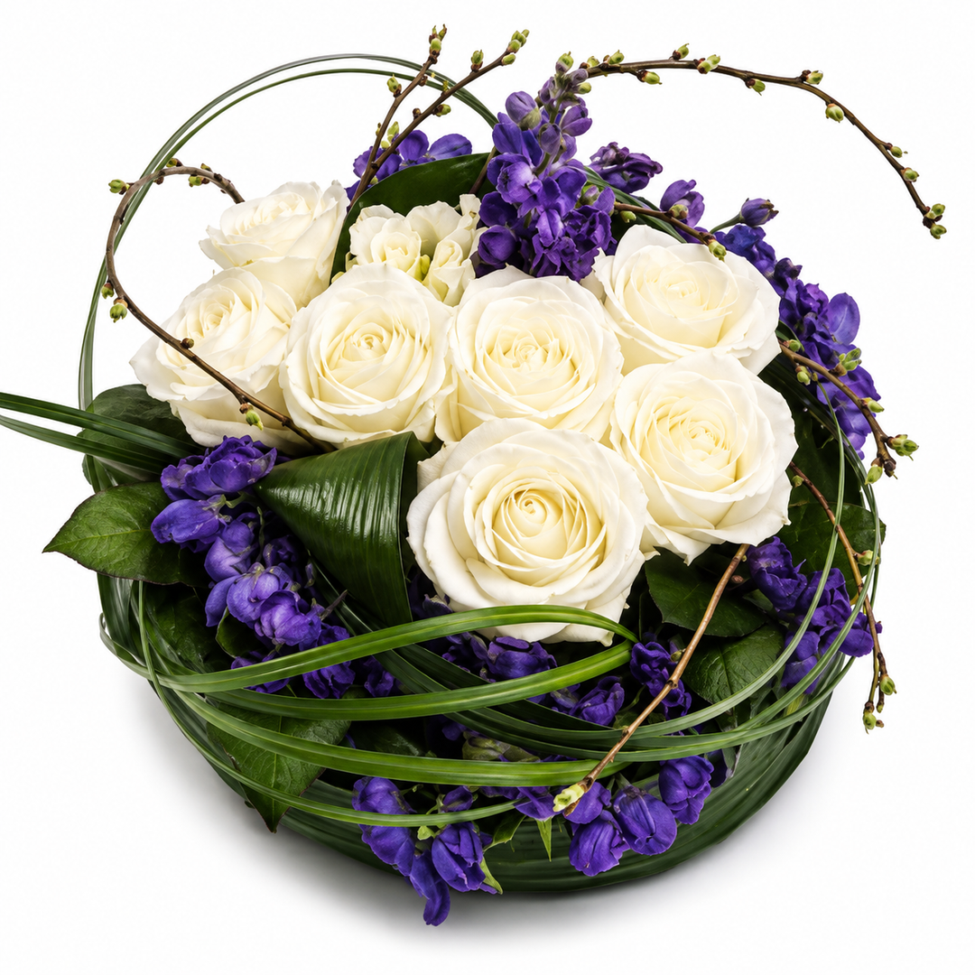 Purple and White Posy