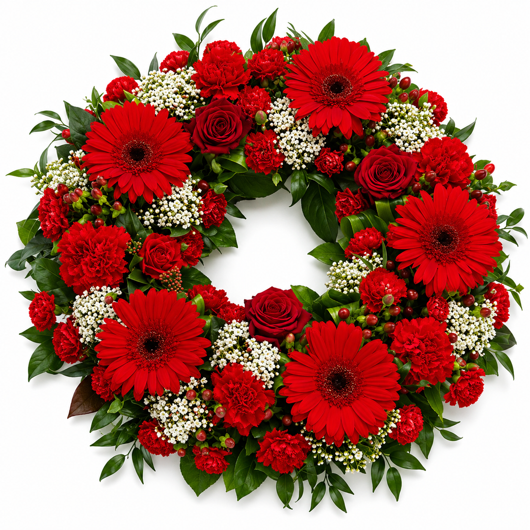 Red and White Wreath