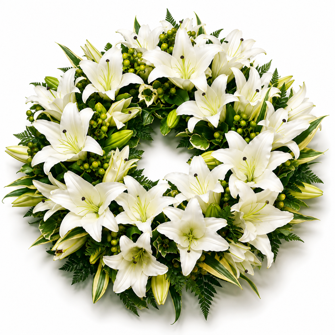 White Lily Wreath