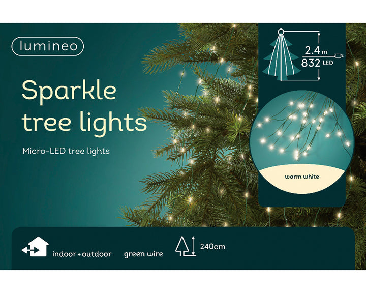 Kaemingk Micro LED Warm Green Tree Bunch Lights  (240cm)