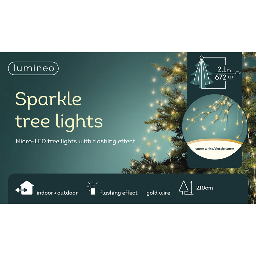 Kaemingk Micro LED Golden Flashing Tree Bunch Lights (210cm)