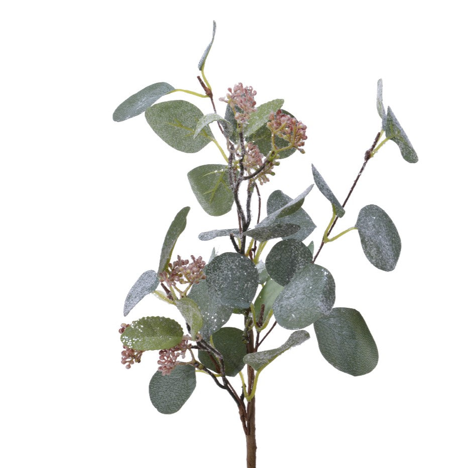 Kaemingk Spray Eucalyptus On Stem With Glitter & Berries