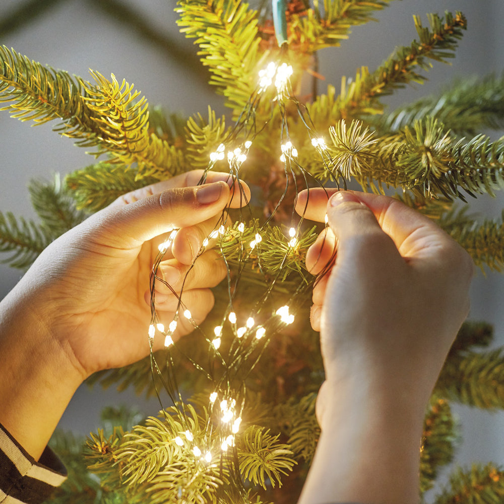 Kaemingk Micro LED Warm Green Flashing Tree Bunch Lights (180cm)