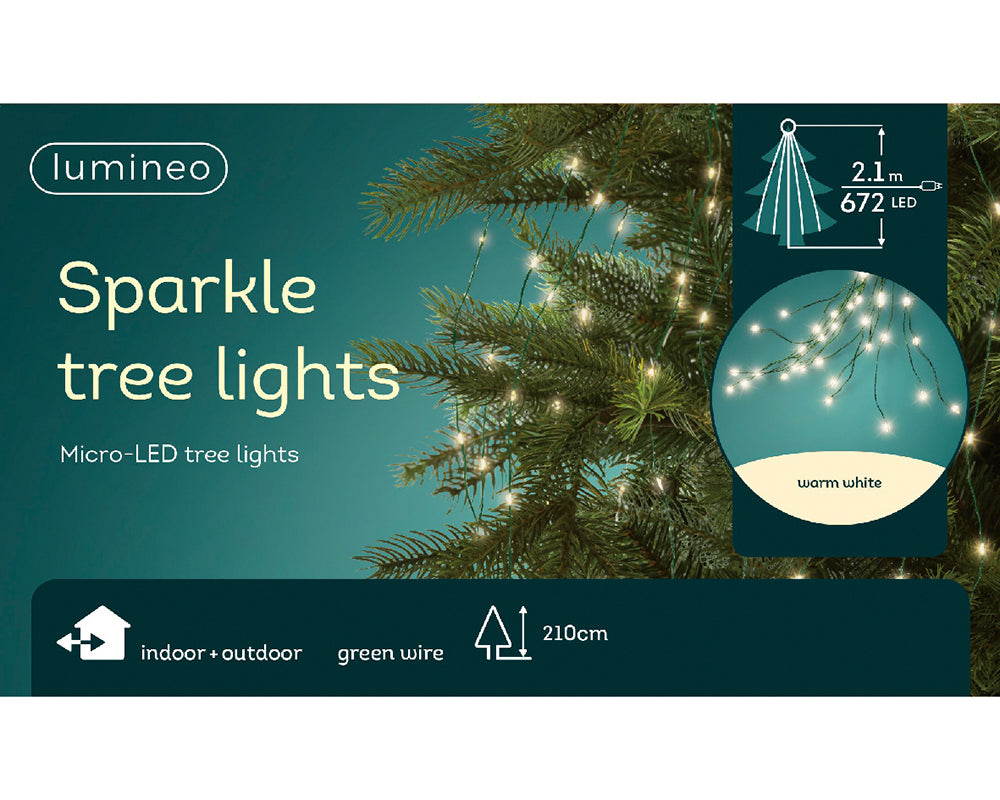 Kaemingk Micro LED Warm Green Tree Bunch Lights (210cm)