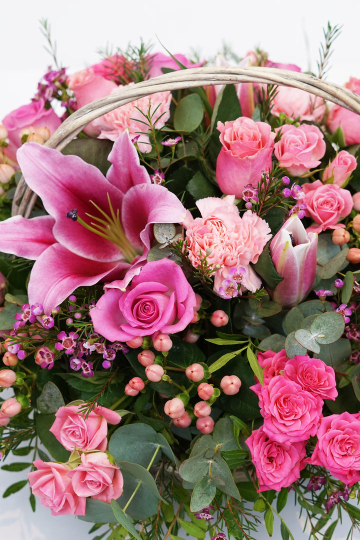 PINK BASKET ARRANGEMENT