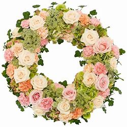 PEACH AND PINK WREATH